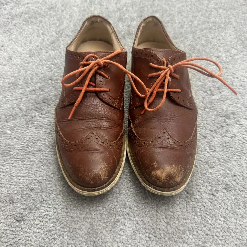 Cole Haan Lunar Grand Wingtip Oxford Leather Comfort Dress Shoes Mens 7 Brown